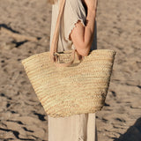 Handtasche NATURAL mit Lederriemen