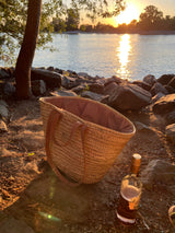 Handtasche NATURAL mit Lederriemen