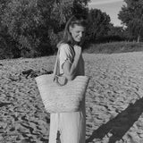 Handtasche NATURAL mit Lederriemen