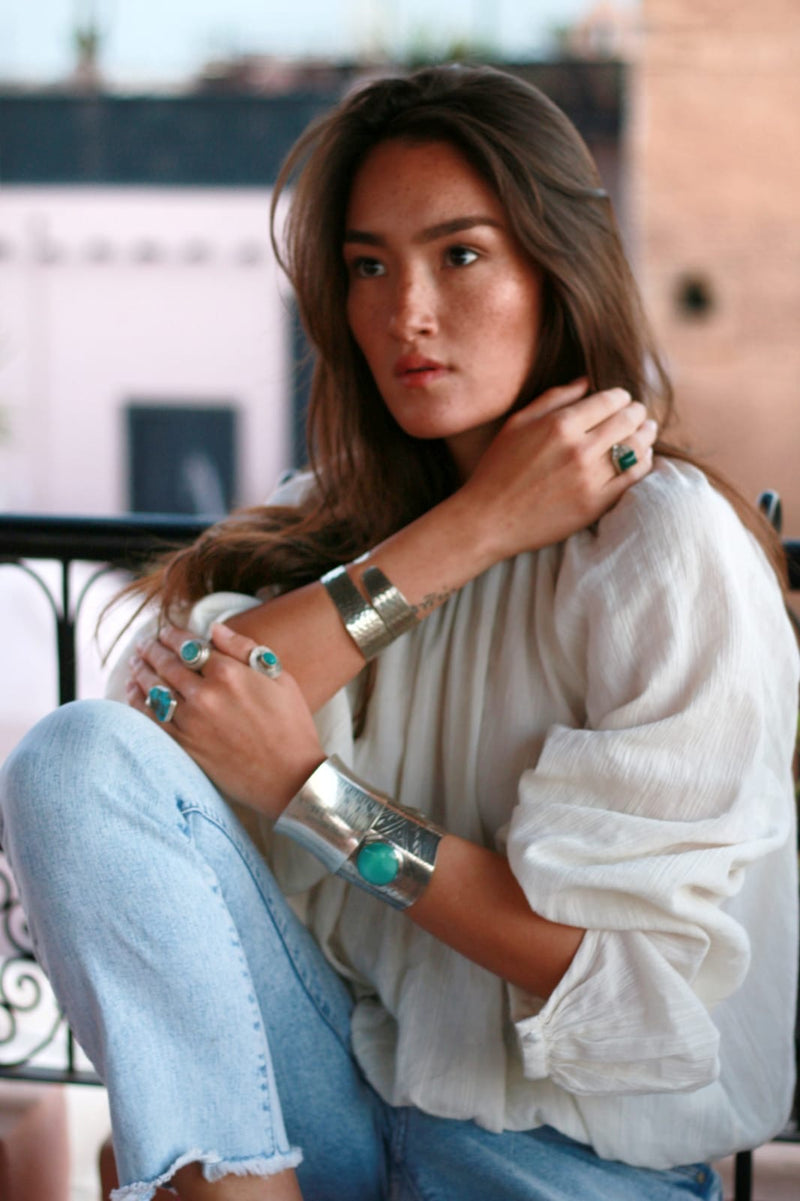 925-er Silver GREEN STONE