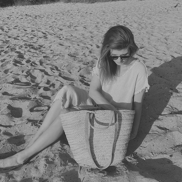 Handtasche NATURAL mit Lederriemen